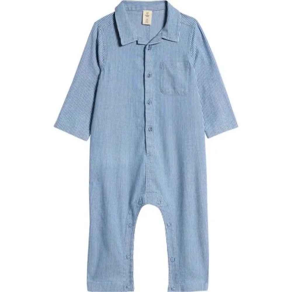 Tucker + Tate Blue and White Striped Romper